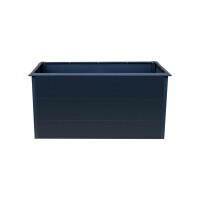 EVA Metall-Hochbeet ANTHRAZIT, 150 x 75 x 77 cm, Stahl verz. pulverbesch. mit SchneckenschutzkanteRobustes Design: Das Hochbeet EVA aus pulverbeschichtetem, verzinktem Stahl bietet mit seinen kompakten Maßen (L150 x B70 x H77 cm) und ca. 780 Litern Füllvo