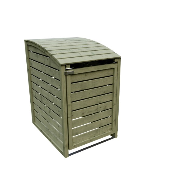 HENRI Mülltonnenabtrennung 1-fach  , B 75 x T 90 x H 120 cm, inkl. Rückwand kdi-grünwetterfest imprägniertes Holz, ideal um eine 240 Liter Tonne aufzunehmen,  Art.-Nr.: T&J-21825