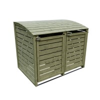 HENRI Mülltonnenabtrennung 2-fach, B 150 x T 90 x H 120 cm, inkl. Rückwand kdi-grünwetterfest imprägniertes Holz, ideal um zwei 240 Liter Tonnen aufzunehmen,  Art.-Nr.: T&J-21826