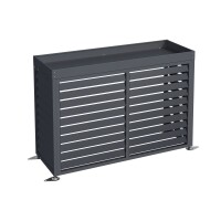 ELIAS Wärmepumpenverkleidung ANTHRAZIT, 140 x 50 x 102 cm, mit Pflanzdeckel inkl. Montagematerial, KartonverpacktDie stilvolle ELIAS Wärmepumpenverkleidung aus pulverbeschichtetem, verzinktem Stahl bietet robusten Schutz und modernes Design in Anthrazit.,