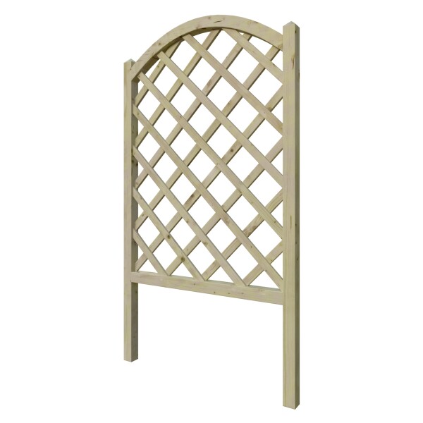 TINI Rankgitter gebogen, B 80 x H 135 cm, kdi-grün KH 45/45 mm, Leisten 12/30 mmElegantes Rundbogen-Design: Das "TINI" Rankgitter besticht durch sein elegantes Rundbogen-Design, das Ihren Kletterpflanzen stilvolle und stabile Unterstützung bietet. Mit den