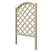 TINI Rankgitter gebogen, B 80 x H 135 cm, kdi-grün KH 45/45 mm, Leisten 12/30 mmElegantes Rundbogen-Design: Das "TINI" Rankgitter besticht durch sein elegantes Rundbogen-Design, das Ihren Kletterpflanzen stilvolle und stabile Unterstützung bietet. Mit den