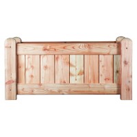 GÖTEBORG Blumenkübel Lärche , B 100 x T 50 x H 50 cm, V2A verschraubt Pfosten 88/88 mm, Bretter 18/78 mmaus unbehandeltem Lärchenholz hergestellt, stabilr Standfüsse 80 x 80 mm,  Art.-Nr.: T&J-21970