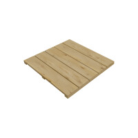 Holzfliese 50 x 50 cm, geriffelt, Lärchenholz 5 Bretter 16 x 90 mmHolzfliese 50×50 cm aus unbehandelter Lärche – 5 fein geriffelte Bretter 16×90 mm für natürliche Optik., Geklammertes Element – flexibel verlegbar & kombinierbar. Geeignet für Terrasse, Bal