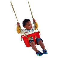 Babyschaukel Kunststoff rot , PP-Seil und Gurt für Höhen von 195 - 240 cmSeile aus festem PP, für Höhen von 190 - 240 cm,  Art.-Nr.: T&J-22213
