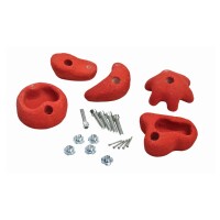 Klettersteine rot, 5 Steine/ Set,  hergestellt aus Kompositmaterial mit eingebauten Metallringen, befestigt auf zwei Stellen um das drehen zu verhindern,  Art.-Nr.: T&J-22243