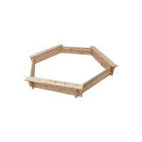 TILDA Sandkasten 6-Eck, Ø  150 cm, unbehandelt Brettware 20 mmunbehandeltes Nadelholz, ideal für kleine Gärten,  Art.-Nr.: T&J-22404