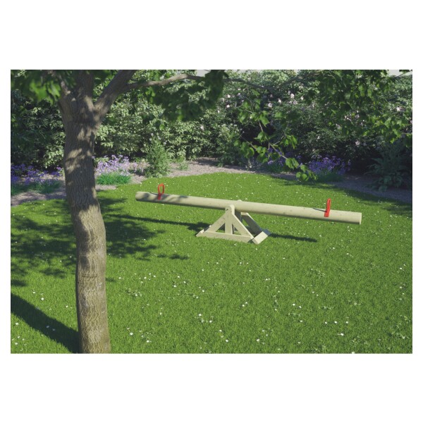 JANINE Wippschaukel , 300 x 50 x 45 cm, kdi-grün aus Rundholz Durchmesser 14 cmwetterfest imprägniertes Holz, bestehend aus stabilem Wippbalken mit 140 mm Durchmesser,  Art.-Nr.: T&J-22407