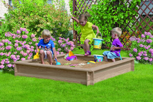 CONNI Sandkasten Lärche, 150 x 150 x 25 cm, Bretter...