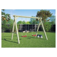 TILL-Schaukel  aus 9 x 9 Kreuzholz, 300 x 190 x 210 cm, kdi-grün wetterfest imprägniertes Holz, inkl. Monatgeanleitung und daher schnelle und einfache Montage,  Art.-Nr.: T&J-22440