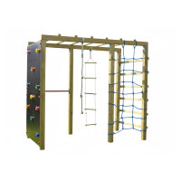 TILDA Klettergerüst, B240 x T120 x H210 cm Kanthölzer 9 x 9 cmKompakte Spielanlage aus imprägniertem Holz – stabil & langlebig dank Kanthölzern 9×9 cm. Ideal für kleine Gärten & Familien., DIY-Bausatz inklusive Montagekleinteilen & Anleitung – einfacher A