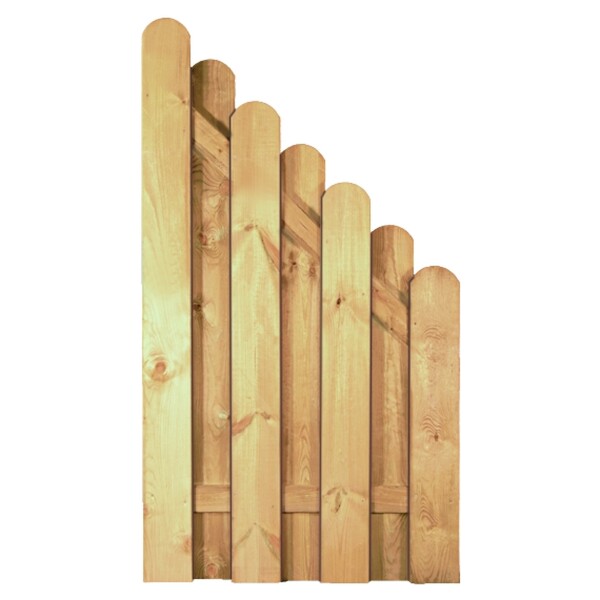 DAAN-Serie Bogen Abschluß, 90 x 160/90 cm, kdi-grün Lamellen 20 x 145 mm, geschraubtwetterfest imprägniertes Holz, Zaunlamellen mit Edelstahlschraubnägeln verschraubt,  Art.-Nr.: T&J-23660