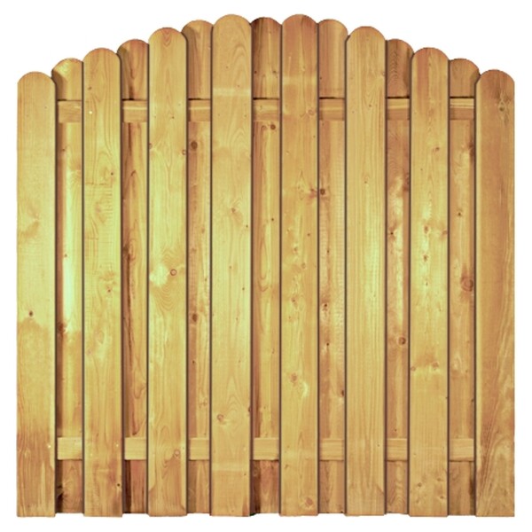 DAAN-Serie Bogen, 180 x 180/160 cm, kdi-grün Lamellen 20 x 145 mm, geschraubtwetterfest imprägniertes Holz, Zaunlamellen mit Edelstahlschraubnägeln verschraubt,  Art.-Nr.: T&J-23701