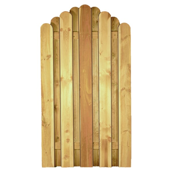 DAAN-Serie Bogen, 100 x 180/160 cm, kdi-grün Lamellen 20 x 145 mm, geschraubtwetterfest imprägniertes Holz, Zaunlamellen mit Edelstahlschraubnägeln verschraubt,  Art.-Nr.: T&J-23715