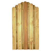 DAAN-Serie Bogen, 100 x 180/160 cm, kdi-grün Lamellen 20 x 145 mm, geschraubtwetterfest imprägniertes Holz, Zaunlamellen mit Edelstahlschraubnägeln verschraubt,  Art.-Nr.: T&J-23715