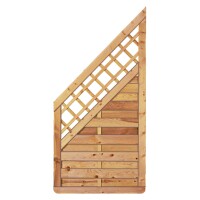 Avantgarde-Serie Ranki Ecke, 90 x 180/90 cm, kdi-grün Rahmen 45/68 mm, Lamellen glatt, geschr.wetterfest imprägniertes Holz, stabiler Rahmen 45 x 68 mm, geklammert,  Art.-Nr.: T&J-23923