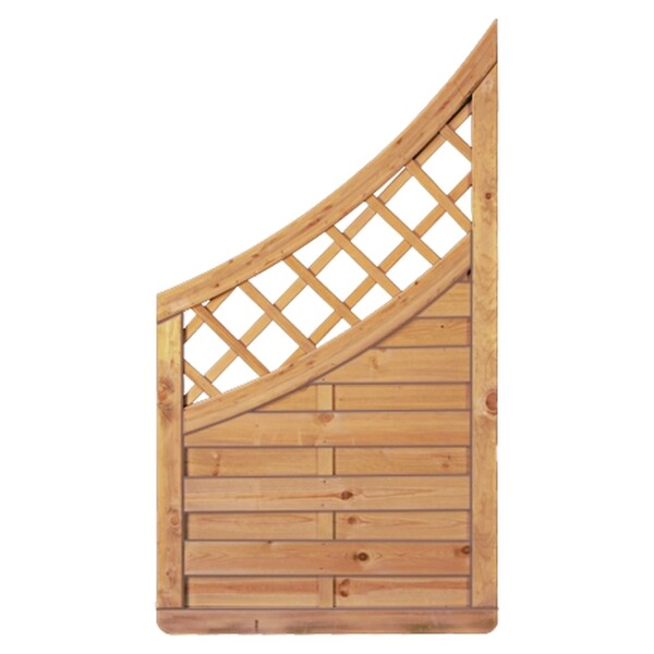 Avantgarde-Serie Doppelbogen-Abschluß, 90 x 160/90 cm, kdi-grün Rahmen 45/68 mm, Lamellen glatt, geschr.wetterfest imprägniertes Holz, stabiler Rahmen 45 x 68 mm, geklammert,  Art.-Nr.: T&J-23933