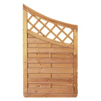 Avantgarde-Serie Doppelbogen-Abschluß, 90 x 160/120 cm, kdi-grün Rahmen 45/68 mm, Lamellen glatt, geschr.wetterfest imprägniertes Holz, stabiler Rahmen 45 x 68 mm, geklammert,  Art.-Nr.: T&J-23935