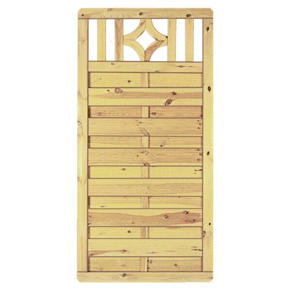 Antikzaun-Serie, 90 x 180 cm, kdi-grün Rahmen 45/68 mm, Lam. genutet, geschr.stabiler Rahmen 45 x 68 mm, geklammert, kräftige Lamellen 8 x 95 mm, genutet,  Art.-Nr.: T&J-25420