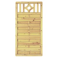 Antikzaun-Serie, 90 x 180 cm, kdi-grün Rahmen 45/68 mm, Lam. genutet, geschr.stabiler Rahmen 45 x 68 mm, geklammert, kräftige Lamellen 8 x 95 mm, genutet,  Art.-Nr.: T&J-25420