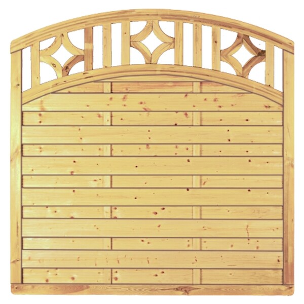 Antikzaun-Serie Doppelbogen I, 180 x 180/160 cm, kdi-grün Rahmen 45/68 mm, Lam. genutet, geschr.stabiler Rahmen 45 x 68 mm, geklammert, kräftige Lamellen 8 x 95 mm, genutet,  Art.-Nr.: T&J-25601