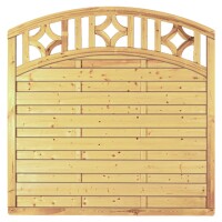 Antikzaun-Serie Doppelbogen I, 180 x 180/160 cm, kdi-grün Rahmen 45/68 mm, Lam. genutet, geschr.stabiler Rahmen 45 x 68 mm, geklammert, kräftige Lamellen 8 x 95 mm, genutet,  Art.-Nr.: T&J-25601