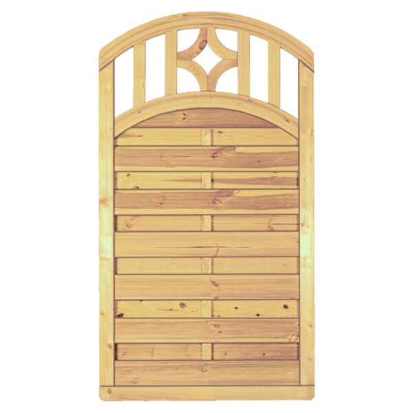 Antikzaun-Serie Doppelbogen I, 100 x 180/160 cm, kdi-grün Rahmen 45/68 mm, Lam. genutet, geschr.stabiler Rahmen 45 x 68 mm, geklammert, kräftige Lamellen 8 x 95 mm, genutet,  Art.-Nr.: T&J-25620