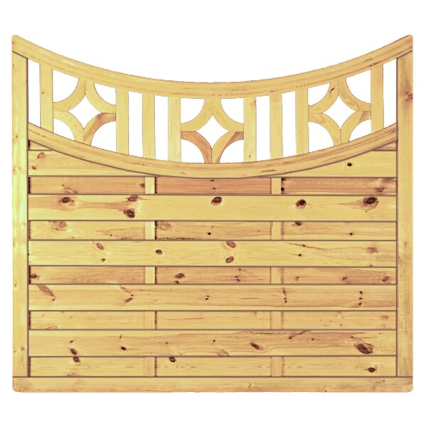 Antikzaun-Serie Doppelbogen II, 180 x 160/140 cm, kdi-grün Rahmen 45/68 mm, Lam. genutet, geschr.stabiler Rahmen 45 x 68 mm, geklammert, kräftige Lamellen 8 x 95 mm, genutet,  Art.-Nr.: T&J-25702