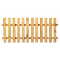 HEIKO-Gartenzaun gerade, 180 x 60 cm, kdi-grün Latten 20/90 mm, glatt; Riegel 25/70 mmwetterfest imprägniertes Holz, Zaunlatten 20 x 90 mm, gehobelt, Kopf gerundet,  Art.-Nr.: T&J-26211