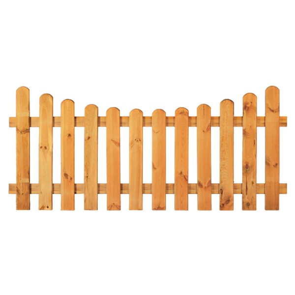 HEIKO-Gartenzaun Unterbogen , 180 x 80/65 cm, kdi-grün Latten 20/90 mm, glatt; Riegel 25/70 mmwetterfest imprägniertes Holz, Zaunlatten 20 x 90 mm, gehobelt, Kopf gerundet,  Art.-Nr.: T&J-26213