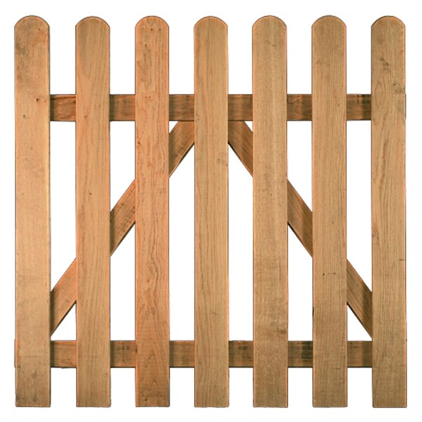 LUKA-Staketenzaun - TOR Eiche , 100 x 100 cm, gerade Latten 20/90 mm, glatt; Riegel 28/70 mmaus unbehandeltem Eichenholz, besonders langlebig,  Art.-Nr.: T&J-26302
