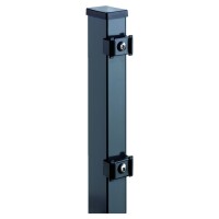 TOM Zaunpfosten RAL 7016 anthrazit, für 830 mm, RR60/40x 1300 mm mit Klemmhalterzur Befestigung von Doppelstabmatten, inkl. Befestigungshalter für die Metallzäune,  Art.-Nr.: T&J-27342