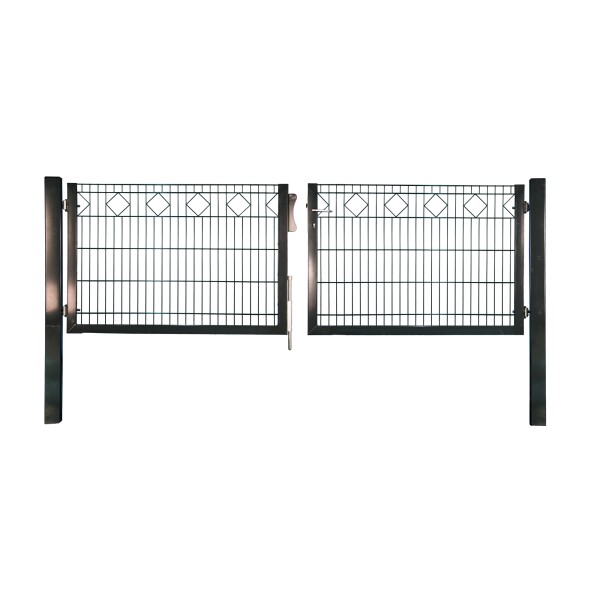 CARO Doppeltor RAL 7016 anthrazit, 3000 x 1200 mm inkl. Pfosten hohe Stabilität durch Doppelstab-Verarbeitung, Drahtstärke 6/5/6 mm,  Art.-Nr.: T&J-27763