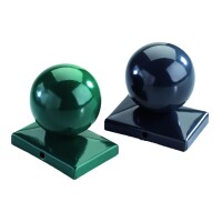 Kugel f. Doppelstabmatten, RAL 6005 grün für Pfosten 60/40 mmfür Pfosten 60 x 40 mm ohne Flachstahlabdeckleiste, Kugeldurchmesser ca. 50 mm,  Art.-Nr.: T&J-27814