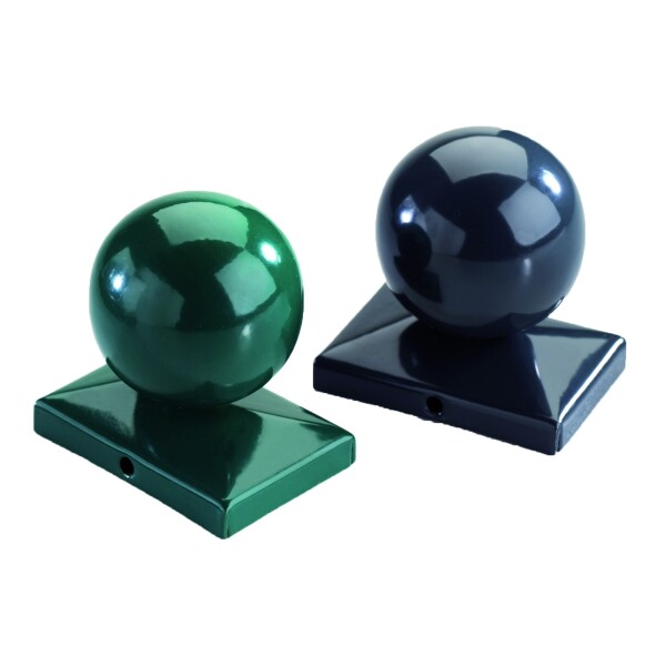 Kugel f. Doppelstabmatten, RAL 7016 anthrazit für Pfosten 60/40 mmfür Pfosten 60 x 40 mm ohne Flachstahlabdeckleiste, Kugeldurchmesser ca. 50 mm,  Art.-Nr.: T&J-27824