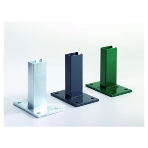 Fußplatte mit Rohrstutzen, RAL 6005 grün, ca....