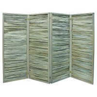 ESMERALDA Paravent, 4teilig B 240 x H 160 cm, montiert Haselnuss gespalten, grau lasiertdekorativer Sichtschutz aus Haselnussruten, unbehandeltes Holz,  Art.-Nr.: T&J-28442