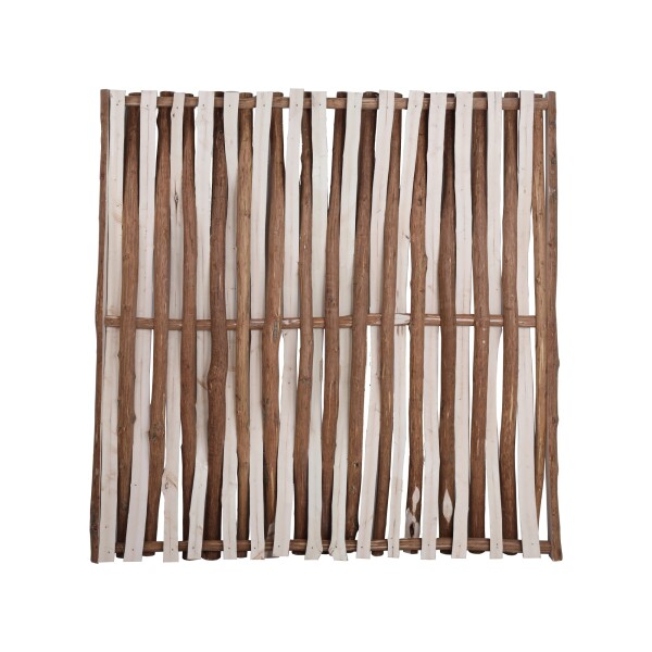 PACO-Serie, 180 x 180 cm, aus Halblatten mit seitlichem Rahmen, naturbelassendekorativer Sichtschutz aus Haselnussruten, unbehandeltes Holz,  Art.-Nr.: T&J-28451