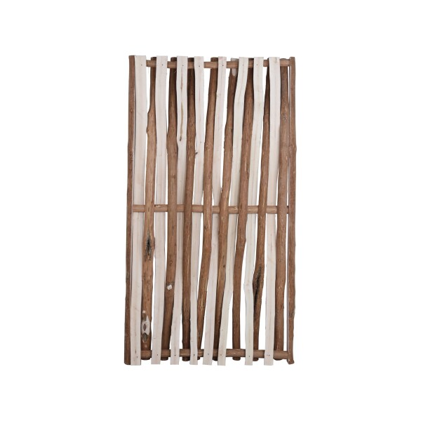 PACO-Serie, 90 x 180 cm, aus Halblatten mit seitlichem Rahmen, naturbelassendekorativer Sichtschutz aus Haselnussruten, unbehandeltes Holz,  Art.-Nr.: T&J-28453