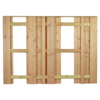 AALBORG-Serie, Lärche, 180 x 130 cm, Riegel 28/70 mm, Lamellen 16/140 mm und 16/60 mmhergestellt aus unbehandeltem Lärchenholz, mit Edelstahlschraubnägeln verschraubt,  Art.-Nr.: T&J-29362