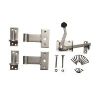 Gartentorbeschlag V2A Edelstahl,  stabiles Metall, verzinkt, Lieferung inkl. aller Zubehörteile und Schrauben,  Art.-Nr.: T&J-33043