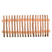 MARRE-Lattenzaun Haselnuss, 180 x 80 cm Lattenabstand 6 cm, Querriegel halbrunddekorativer Sichtschutz aus Haselnussruten, unbehandeltes Holz,  Art.-Nr.: T&J-34852