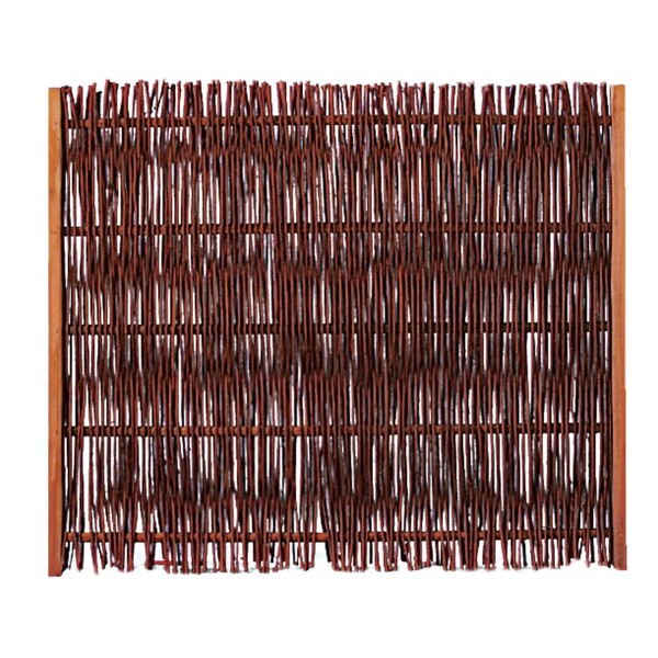 FUEGO Weidengeflechtzaun, 120 x 100 cm, m.seitl. Rahmen dekorativer Sichtschutz aus Weide, die Weidenzweige wurden zum Schutz mit Öl behandelt,  Art.-Nr.: T&J-36101