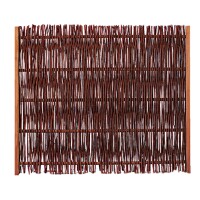 FUEGO Weidengeflechtzaun, 120 x 100 cm, m.seitl. Rahmen dekorativer Sichtschutz aus Weide, die Weidenzweige wurden zum Schutz mit Öl behandelt,  Art.-Nr.: T&J-36101