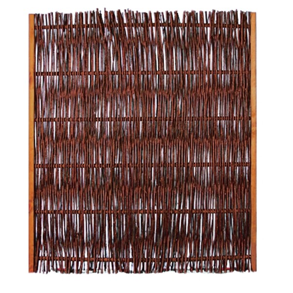 FUEGO Weidengeflechtzaun, 120 x 140 cm,m.seitl. Rahmen dekorativer Sichtschutz aus Weide, die Weidenzweige wurden zum Schutz mit Öl behandelt,  Art.-Nr.: T&J-36102