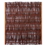FUEGO Weidengeflechtzaun, 120 x 140 cm,m.seitl. Rahmen dekorativer Sichtschutz aus Weide, die Weidenzweige wurden zum Schutz mit Öl behandelt,  Art.-Nr.: T&J-36102