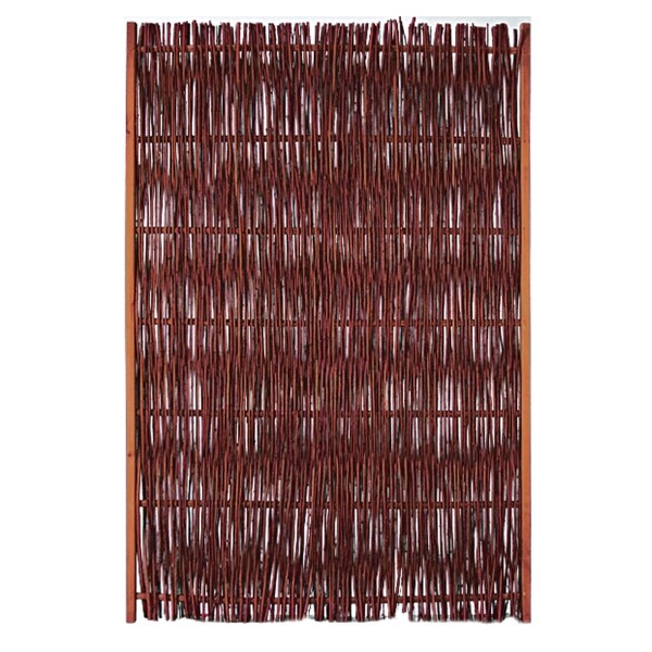 FUEGO Weidengeflechtzaun, 120 x 180 cm, m.seitl. Rahmen dekorativer Sichtschutz aus Weide, die Weidenzweige wurden zum Schutz mit Öl behandelt,  Art.-Nr.: T&J-36103