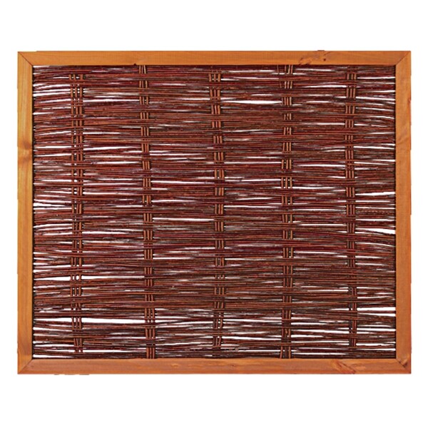 FAKO Weidengeflechtzaun, 120 x 100 cm, mit umlauf. Rahmen dekorativer Sichtschutz aus Weide, die Weidenzweige wurden zum Schutz mit Öl behandelt,  Art.-Nr.: T&J-36104