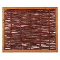 FAKO Weidengeflechtzaun, 120 x 100 cm, mit umlauf. Rahmen dekorativer Sichtschutz aus Weide, die Weidenzweige wurden zum Schutz mit Öl behandelt,  Art.-Nr.: T&J-36104