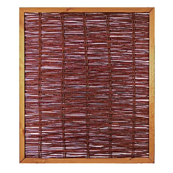 FAKO Weidengeflechtzaun, 120 x 140 cm, mit umlauf. Rahmen dekorativer Sichtschutz aus Weide, die Weidenzweige wurden zum Schutz mit Öl behandelt,  Art.-Nr.: T&J-36105